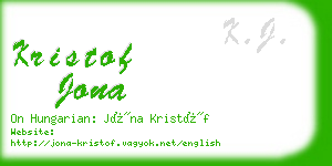 kristof jona business card